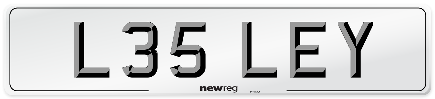 L35 LEY Number Plate from New Reg